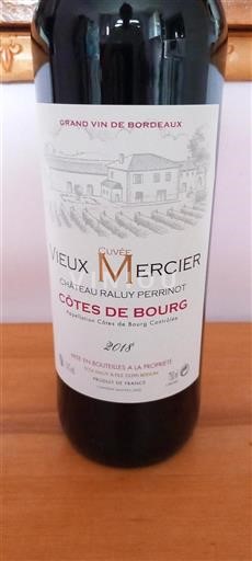 Bordeaux Côtes-de-bourg Château Raluy Perrinot Vieux Mercier 2018