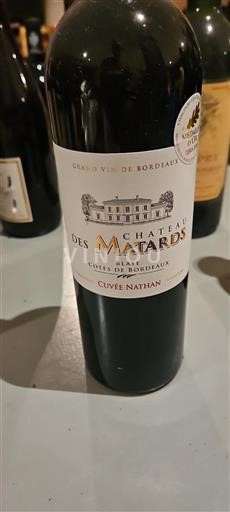 Vin Rouge sec Cuvée Nathan Château Des Matards Non millésimé France Bordeaux Blaye-côtes-de-bordeaux AOC