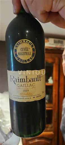 Vin Rouge sec Cuvée Magistrale Raimbault 2004 France Sud-Ouest Gaillac