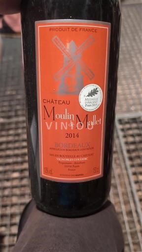Bordeaux Château Moulin de Mallet 2014