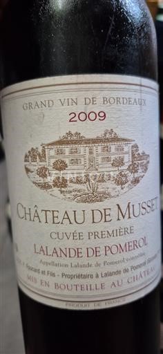 Bordeaux Lalande-de-pomerol Château Musset Première 2009