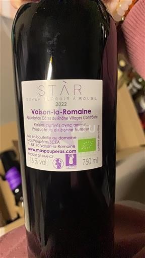 Údolí Rhôny Côtes-du-Rhône-villages Mas Pouperas Stàr 2022