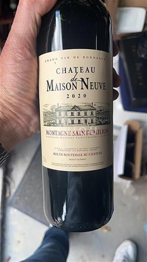 Bordeaux Montagne Saint-Émilion Château Maison Neuve 2020