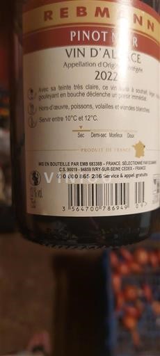 Alzacija Grand Cru Rebmann 2022