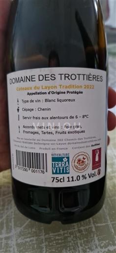 Loirevallei Coteaux du Layon Domaine Des Trottières Tradition 2022
