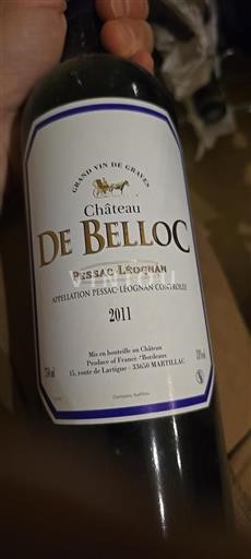 Bordeaux Pessac-Léognan Château Belloc 2011