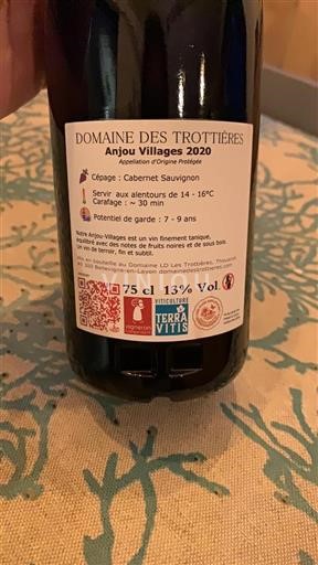 Údolí Loiry Anjou Villages Domaine Des Trottières 2020