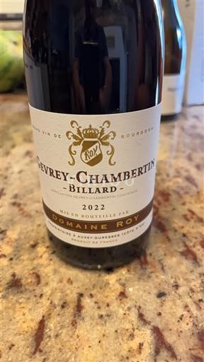Bourgogne Gevrey-chambertin Domaine Roy Billard 2022