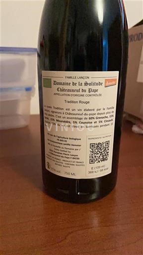 Vale do Ródano Châteauneuf-du-Pape Domaine La Solitude Tradition Rouge 2023