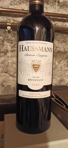 Vin Rouge sec Baron Eugène Haussmann 2020 France Bordeaux Médoc