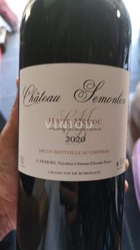 Vin Rouge sec Château Semonlon 2020 France Bordeaux Haut-Médoc