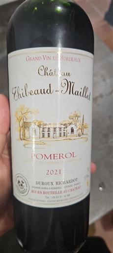Bordeaux Pomerol Château Thiebaud-Maillet 2021