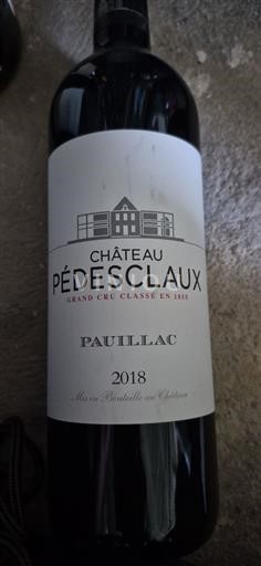 Bordeaux Pauillac Grand Cru Château Pédesclaux 2018