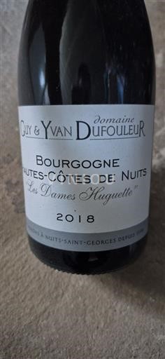 Bourgondië Hautes Côtes de Nuits Domaine Guy & Yvan Dufouleur Les Dames Huguette 2018