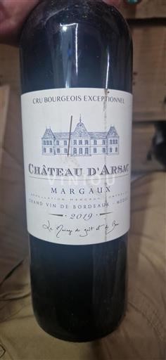 Bordeaux Margaux Cru Bourgeois Exceptionnel Château Arsac 2019