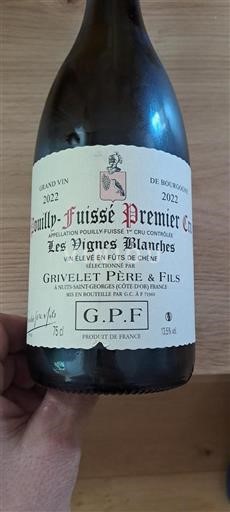 Bourgogne Pouilly-fuissé Premier Cru Grivelet Père & Fils Les Vignes Blanches 2022