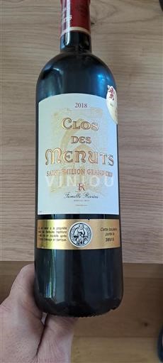 Bordeaux Saint-Émilion Grand Cru Clos des Menuts 2018