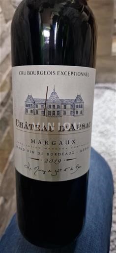 Bordeaux Margaux Cru Bourgeois Exceptionnel Château Arsac 2019