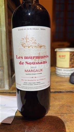 Bordeaux Margaux Grand Cru Les murmures de Soussans 2021