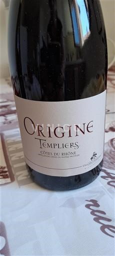 Valle del Ródano Côtes del Ródano Cellier des Templiers Origine Templiers Sin añada