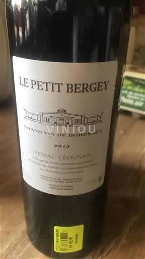 Burdeos Pessac-Léognan Le Petit Bergey 2013