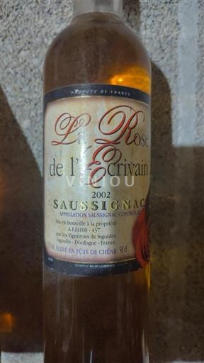 Sud-Ouest Saussignac Vignerons de Sigoulès La Rose de l'Écrivain 2002