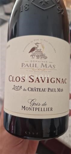 Languedoc Grès de Montpellier Château Paul Mas Clos Savignac 2023