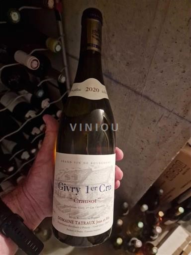 Bourgogne Ikke specificeret Premier Cru Domaine Tatraux Jean et Fils Crausot 2020