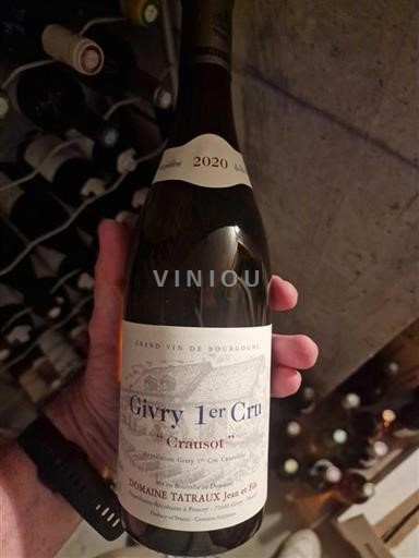 Bourgogne Ikke specificeret Premier Cru Domaine Tatraux Jean et Fils Crausot 2020