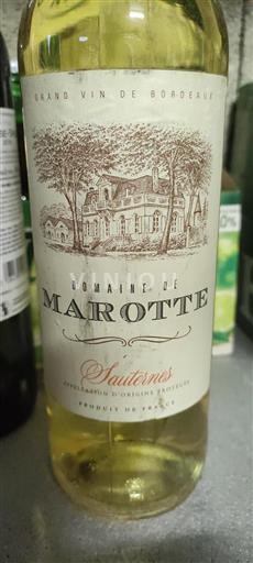 Bordeaux Sauternes Domaine Marotte 2016