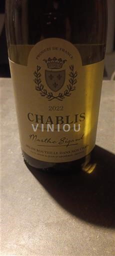 Burgundy Chablis Marthe Sigand 2022