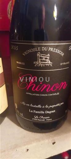 Vallée de la Loire Chinon Vignoble du Pressoir 2023