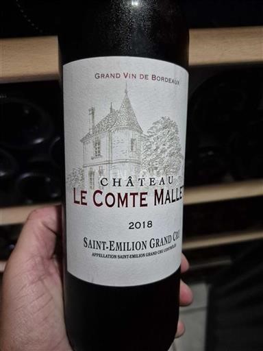 Bordeaux Saint-Émilion Grand Cru Grand Cru Château Le Comte Malle 2018