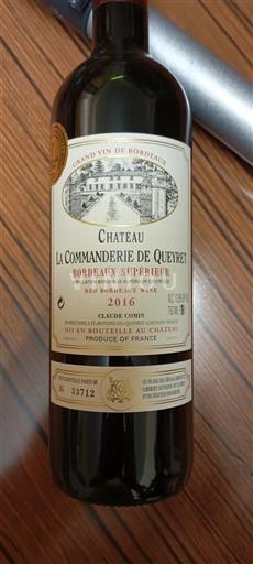 Bordeaux Bordeaux supérieur Château La Commanderie de Queyret 2016