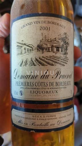 Bordeaux Premières Côtes de Bordeaux Domaine Prieurat 2001