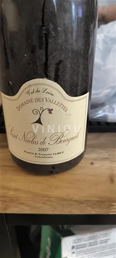 Údolí Loiry Saint-Nicolas-De-Bourgueil Domaine Des Vallettes 2007
