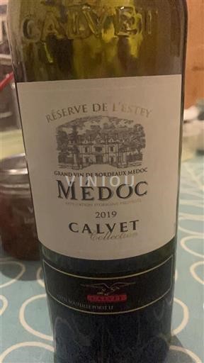 Burdeos Médoc Calvet Réserve de l'Estey 2019