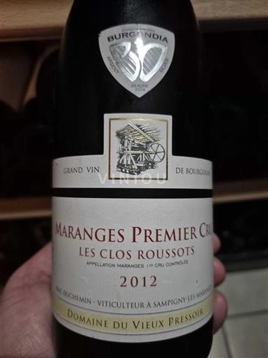 Borgogna Maranges Premier Cru Domaine Vieux Pressoir Les Clos Roussots 2012