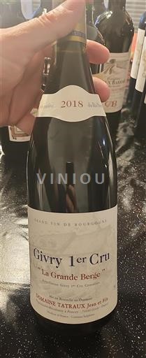 Bourgogne Premier Cru Domaine Tatraux Jean et Fils La Grande Berge 2018