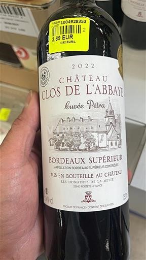 Burdeos Bordeaux superior Château Clos de l'Abbaye Pétra 2022