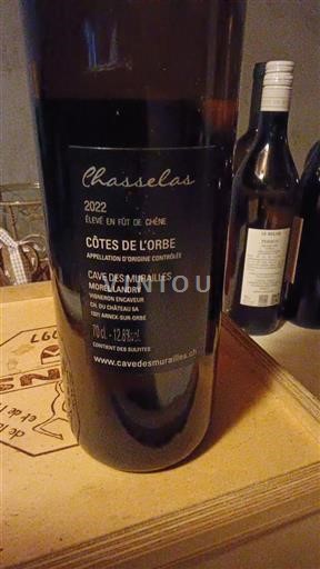 Vaud Côtes de l'Orbe AOC Cave des Murailles Élevé en fût de chêne 2022