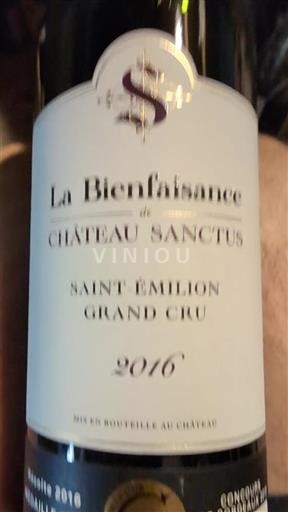 Bordeaux Saint-Émilion Grand Cru Château Sanctus La Bienfaisance 2016
