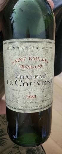 Bordeaux Saint-Émilion Grand Cru Château Le Couvent 1986
