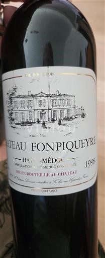 Bordeaux Haut-Médoc Cru Bourgeois Château Fonpiqueyre 1998