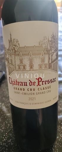 Bordeaux Saint-Émilion Grand Cru Grand Cru Classé Château Pressac 2021