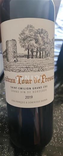 Bordeaux Saint-Émilion Grand Cru Grand Cru Château Tour de Pressac 2019