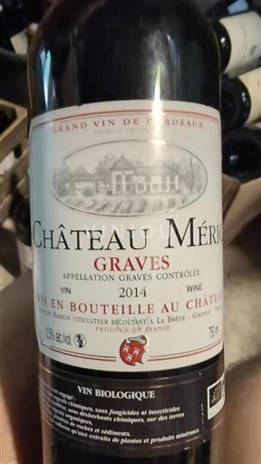 Bordeaux Graves Château Méric 2014