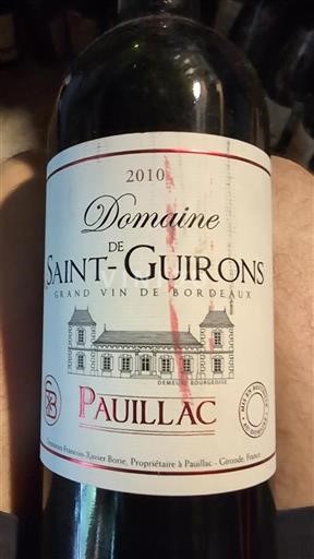 Bordeaux Pauillac Domaine Saint-Guirons 2010