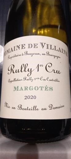 Bourgogne Ikke specificeret Premier Cru Domaine Villaine Margotés 2020