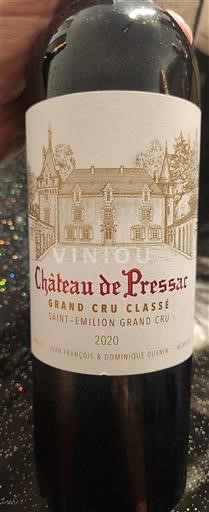 Bordeaux Saint-Émilion Grand Cru Grand Cru Classé Château Pressac 2020